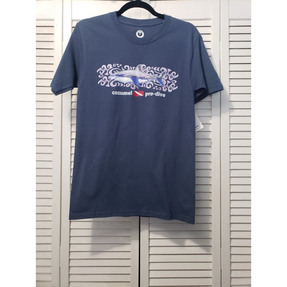 Tropical Relax T-Shirt Men's Small Blue Cozumel Pro Dive‎ Graphic Casual